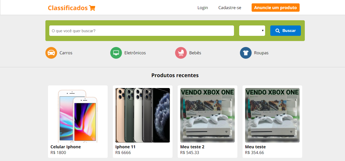 Classificados frontend